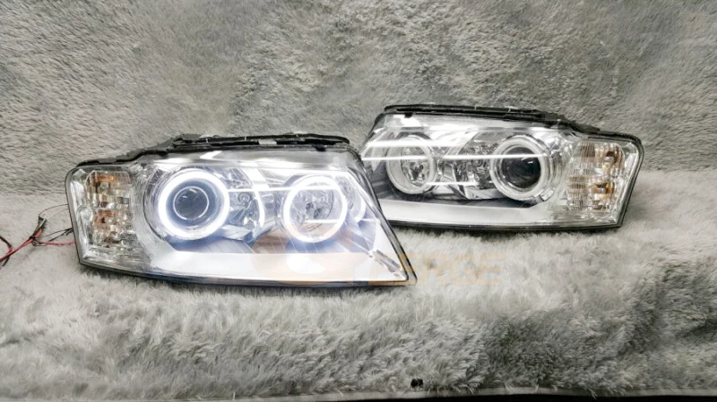 For Audi A8 S8 4E D3 Ultra Bright A/W Switchback Day Light Turn Signal SMD LED Angel Eyes Kit Halo Rings