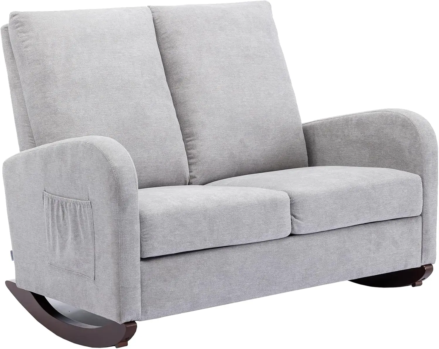 Dolonm Moderne Kinderkamer Schommelstoel Gestoffeerde Dubbele Brede Rocker Fauteuil Ontspannen Bank Loveseat Hoge Rugleuning Accent Zweefvliegtuig