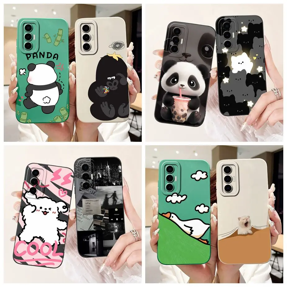 For Tecno Pova 3 Case LF7n Cute Animals Cartoon Cover Soft Silicone Phone Cases For Tecno Pova 3 Pova3 Fundas 6.9\'\' Coque Bumper