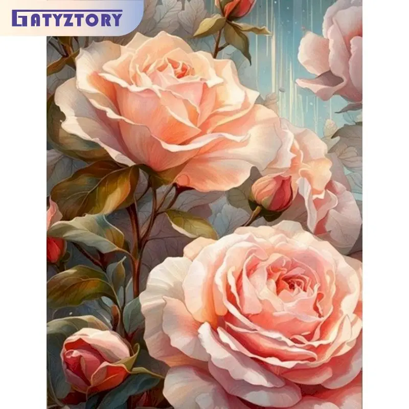 

GATYZTORY Diy Painting By Numbers Gifts Flowers Canvas Painting For Adults Drawing On Numbers Picture Paint Wall Art Handicraft