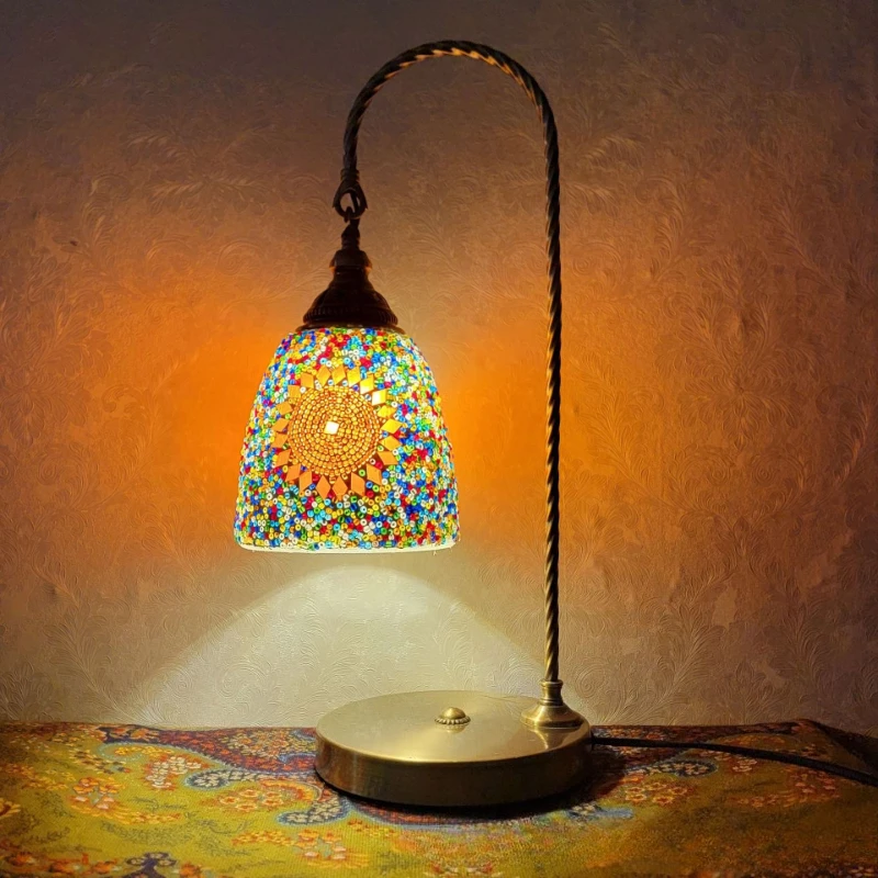 Morocco Retro Mosaic Table Lamp Bedroom Bedside Living Room Ethnic Cafe Internet Celebrity Xinjiang Turkey Newtable Floor Lights