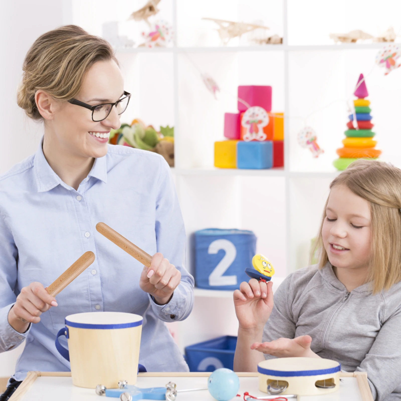 1 مجموعة خشبية Maracas البيض الهزازات إيقاع العصي الخشب Claves الاطفال قرع أداة مجموعة هزازات الطفل الآلات الموسيقية موجة #3