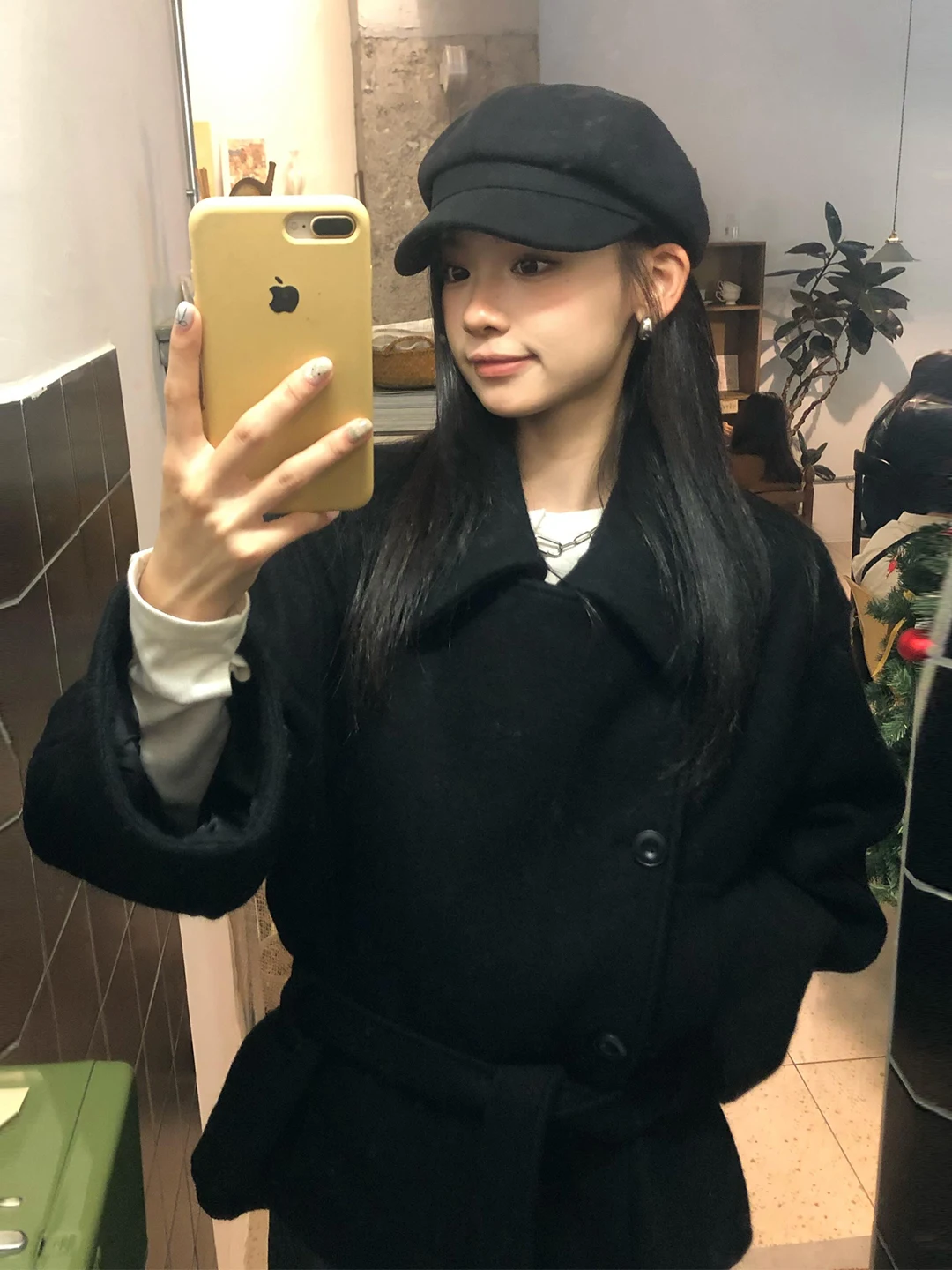 

Уникальное шерстяное пальто Sli Bla, женское зимнее Thiened ort Sle, корейская версия, дизайн на пуговицах, длинный све, чистый цвет