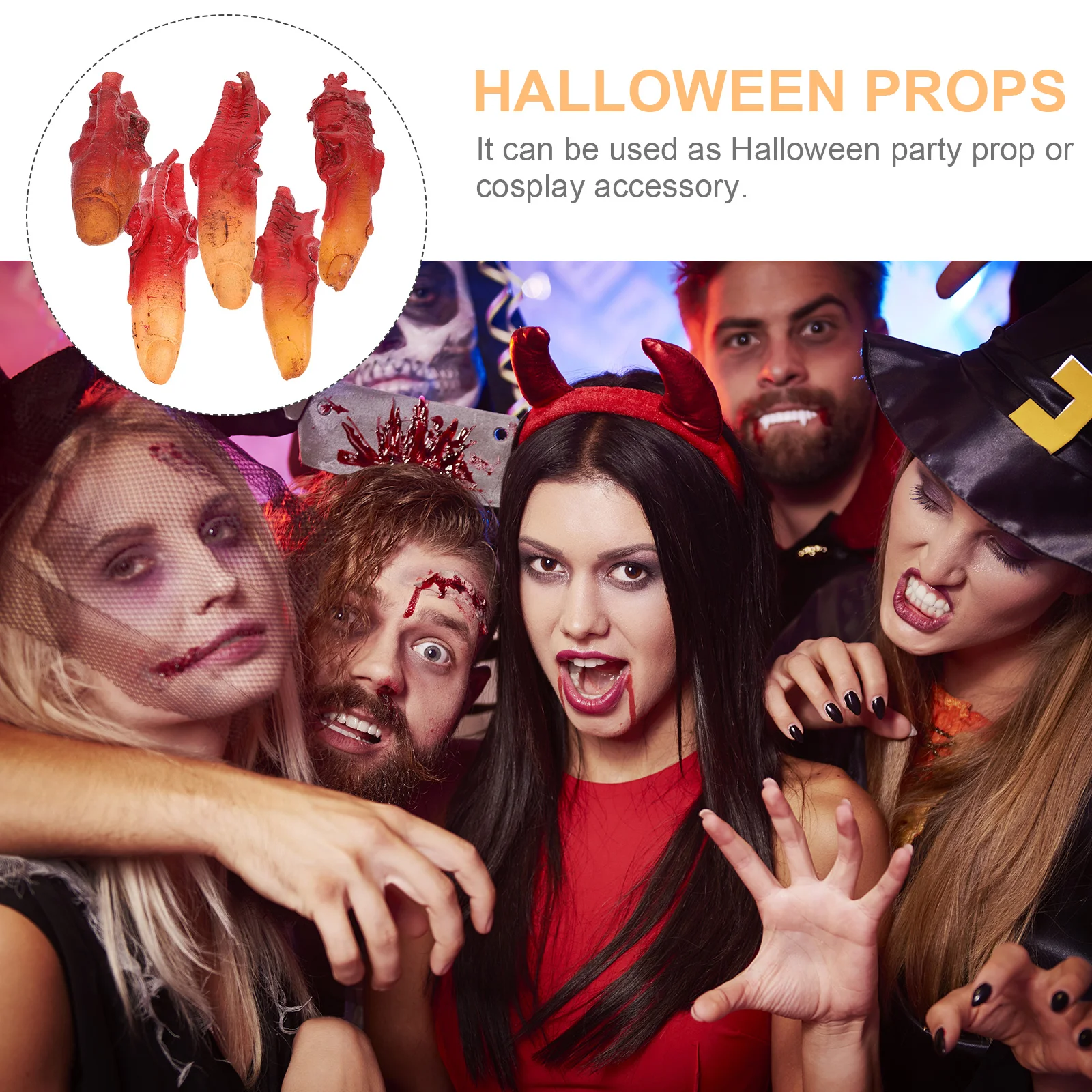 5-delige Halloween-rekwisieten Enge horrorkostuums Prothetiek Spookdecoraties Kleding