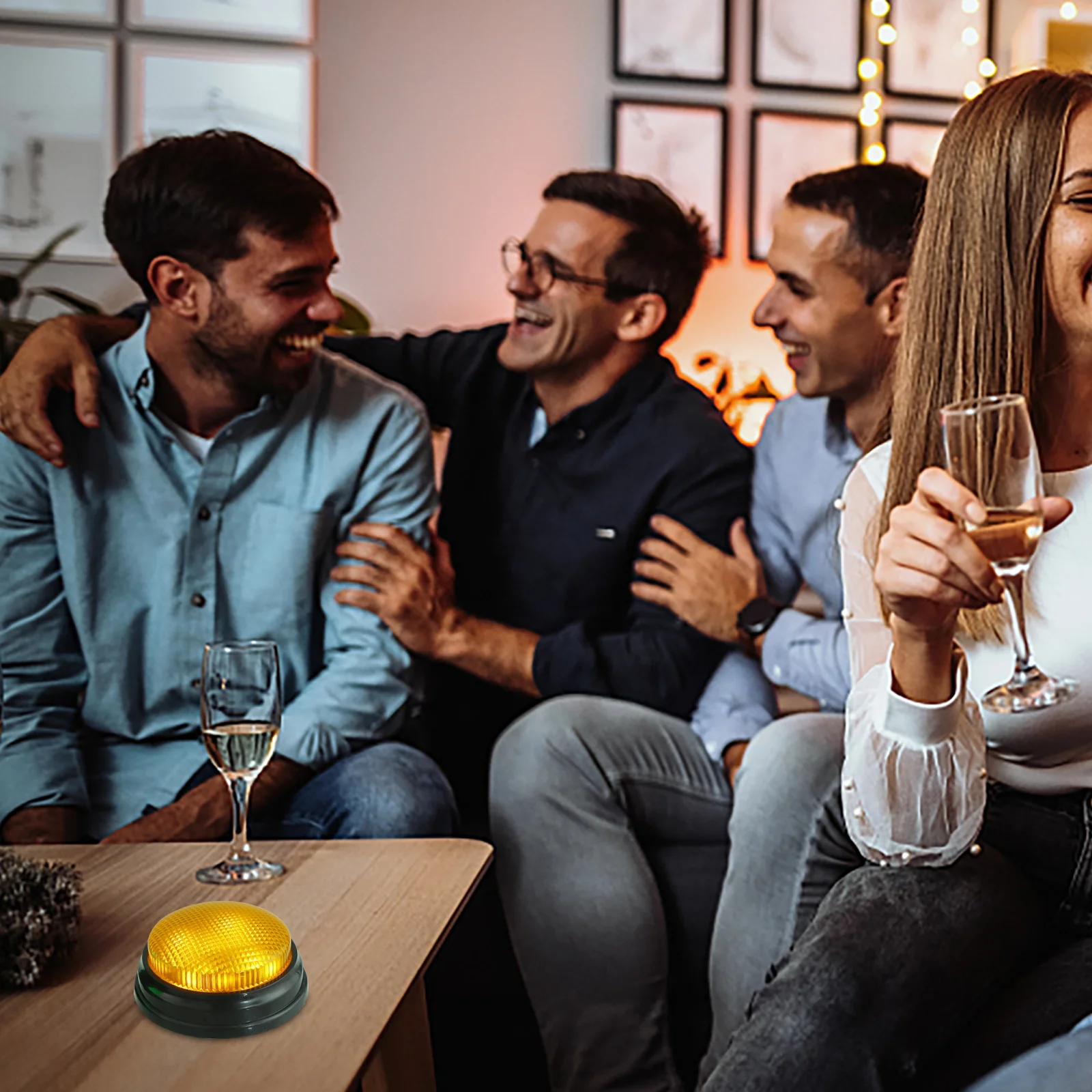 

4Pcs Button Prop with Sound Effect for Party Games and Festival Decorations Game Button Toy Office Prank Toy