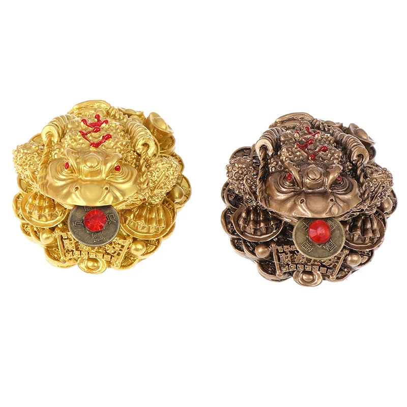 Feng Shui Toad Money LUCKY Fortune Wealth Chinese Golden Frog Toad Coin Tabletop Ornaments Lucky Gifts Car Ornament