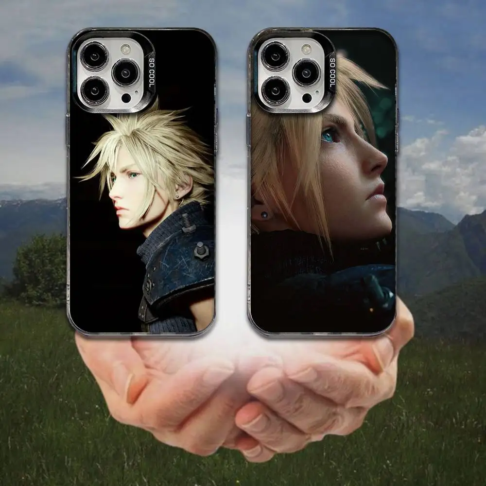 

Final Fantasy VII Cloud Strife Phone Case For iPhone 16,15,14,13,12,11,8,7,Pro,Max,Plus,Mini,XS,SE Anti Fall Black Matte Hard