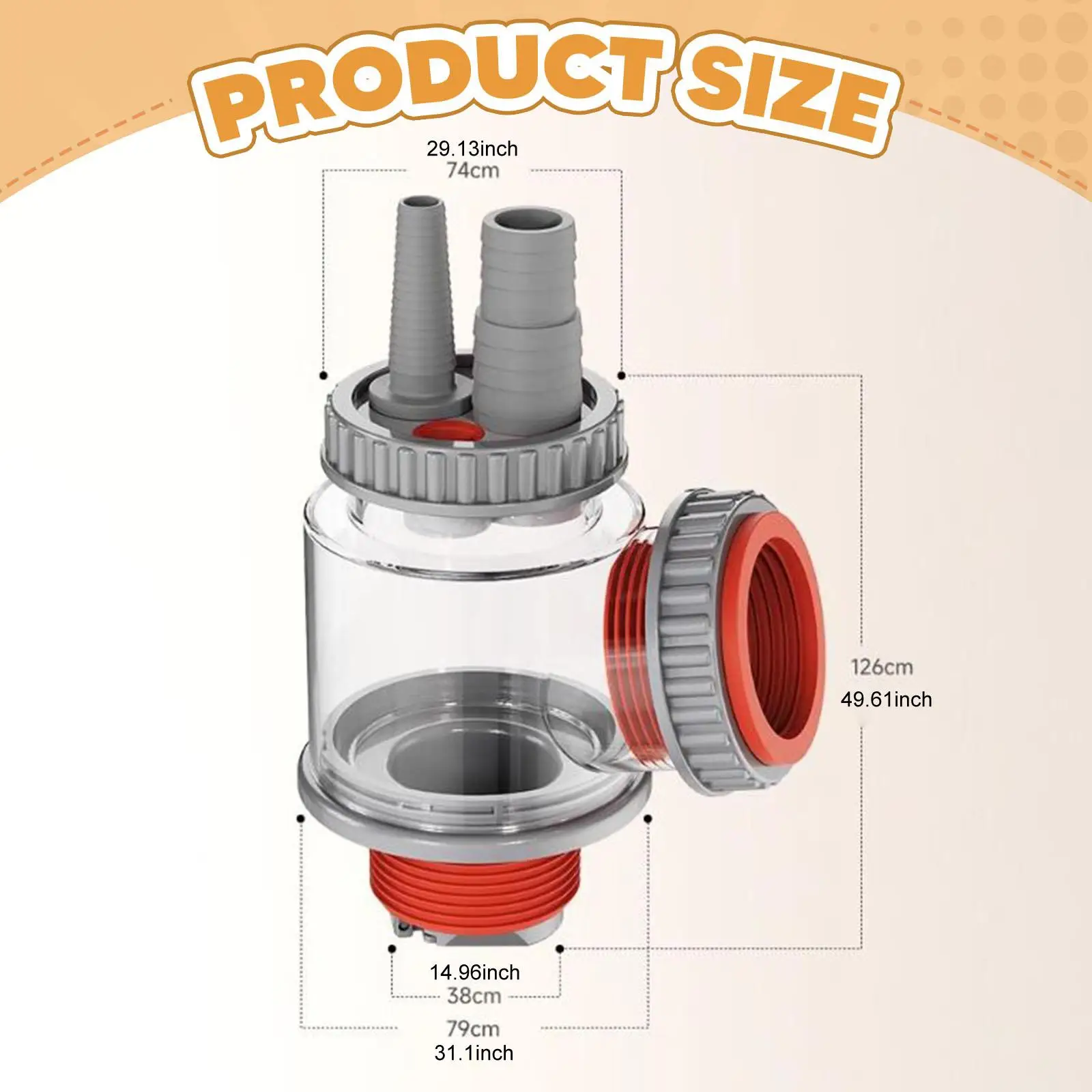 

Dishwasher Drain Hose Adapter Transparent Fitting Secure Seal Sink Drain Pipe Cleaning Accessory for 50mm to 75mm Tube