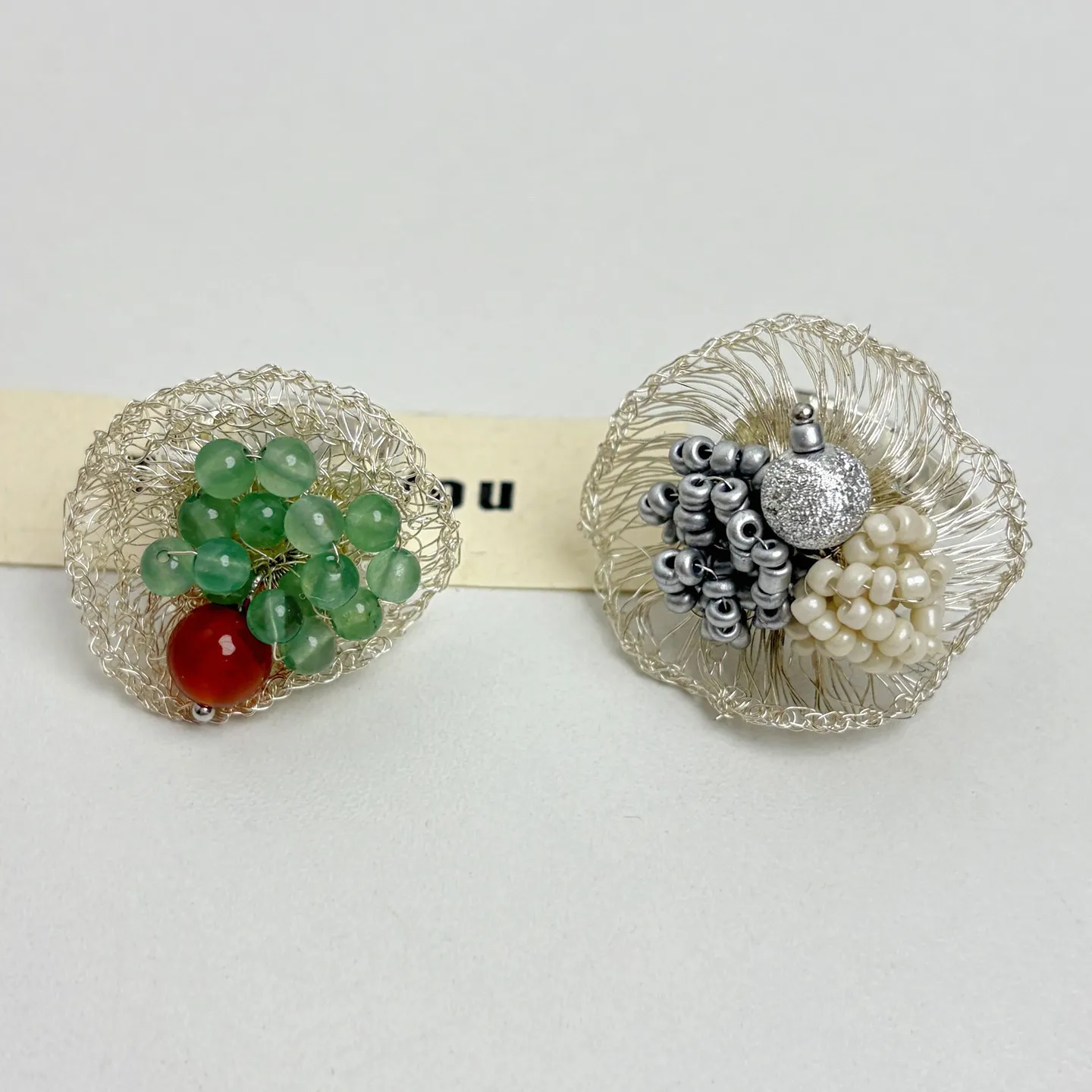 

Handmade Woven Flower Ring Women Silver Beaded Luxury Minimalist Design Adjustable Opening Finger Ring Fashion Jewelry