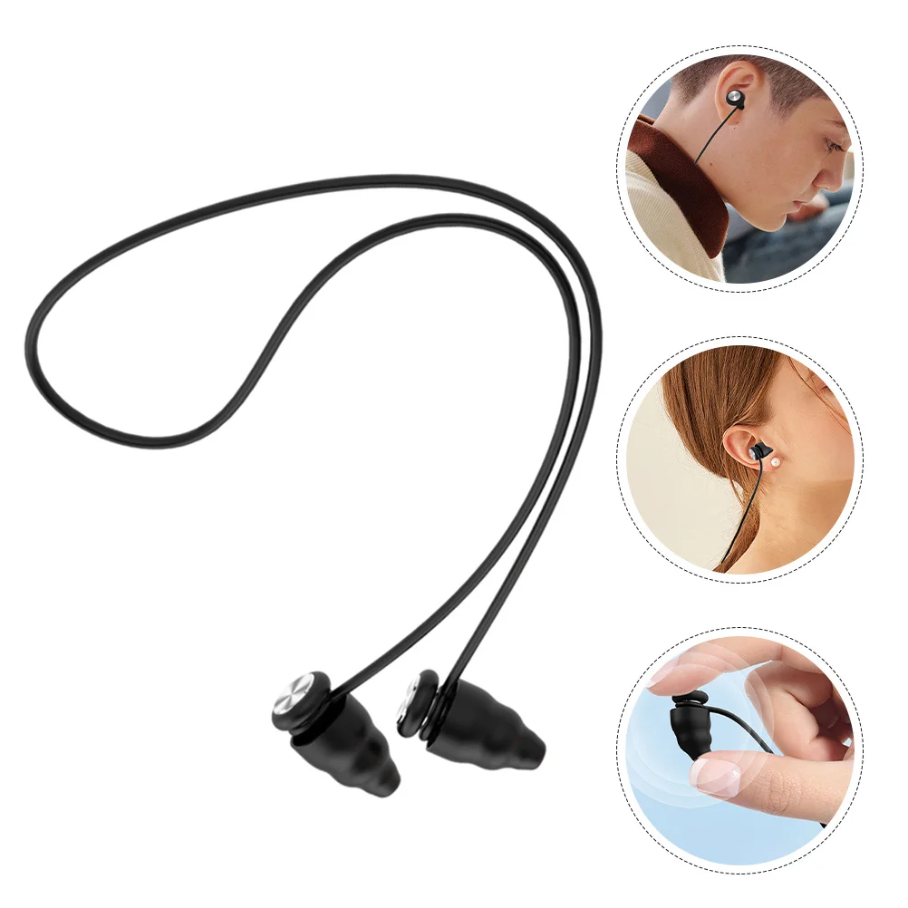 

1Set Reusable Noise Reduction Earplugs Soft Ergonomic Design for Sleep Work Study Travel Earplug Lanyard Earplugs Cord