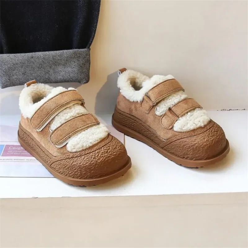 Children Cotton Shoes Winter Boys Soft Bottom Non-slip Plush Shoes fur Girls Princess Boots Baby Kids Warm Thicken Cotton Shoes