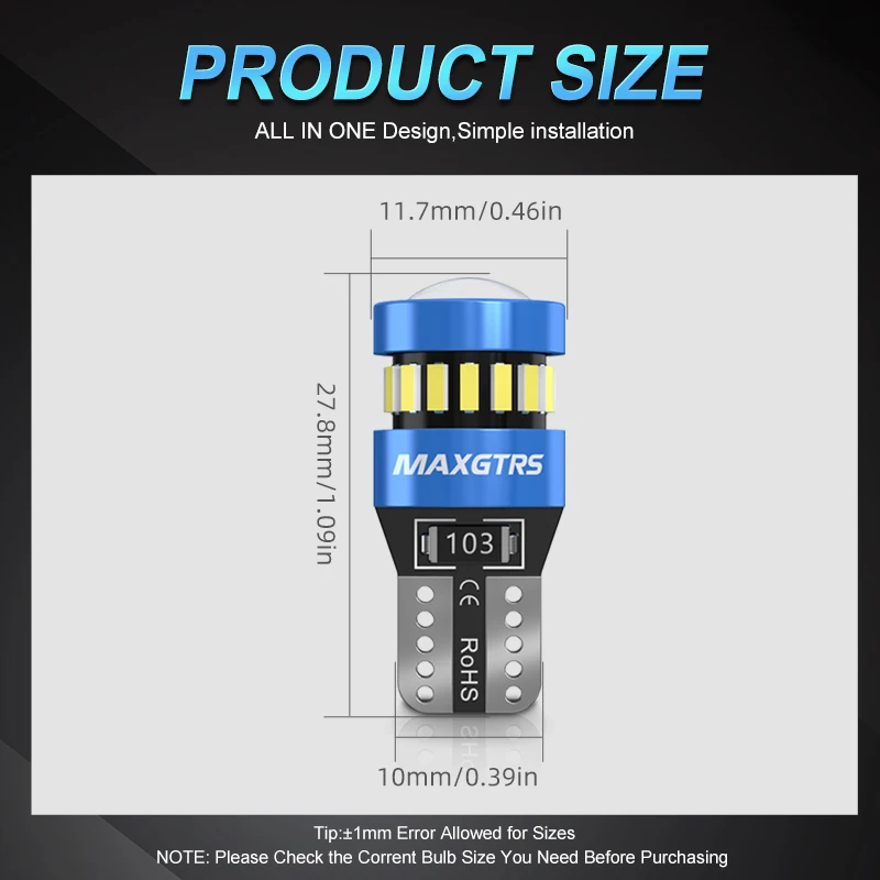 2x W5W T10 LED Canbus Light Bulbs Car Interior Reading Parking Lights White Red Yellow No Error 12V for BMW Audi Mercedes BENZ