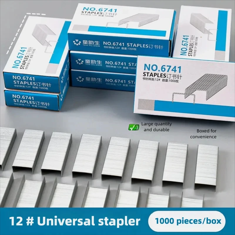 1000pcs High-Quality Standard Size 24/6 Staples for Desktop Staplers Bookbinding Office Stationery Supplies 12 Pack