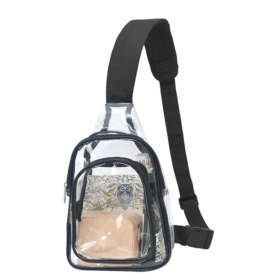 

Clear Chest Bag Women/Men Waterproof Transparent PVC Crossbody Travel Pouch Outdoor Sports Phone Sling Shoulder Bag Funny Pack