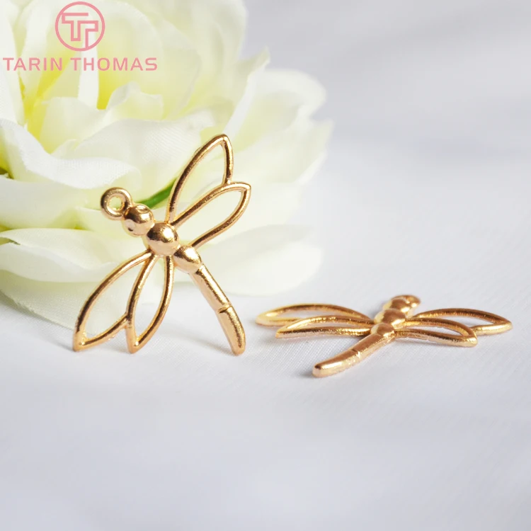 (3991)20PCS 33*27MM 24K Champagne Gold  Color Zinc Alloy Dragonfly Charms Pendants Diy Jewelry Findings Accessories Wholesale