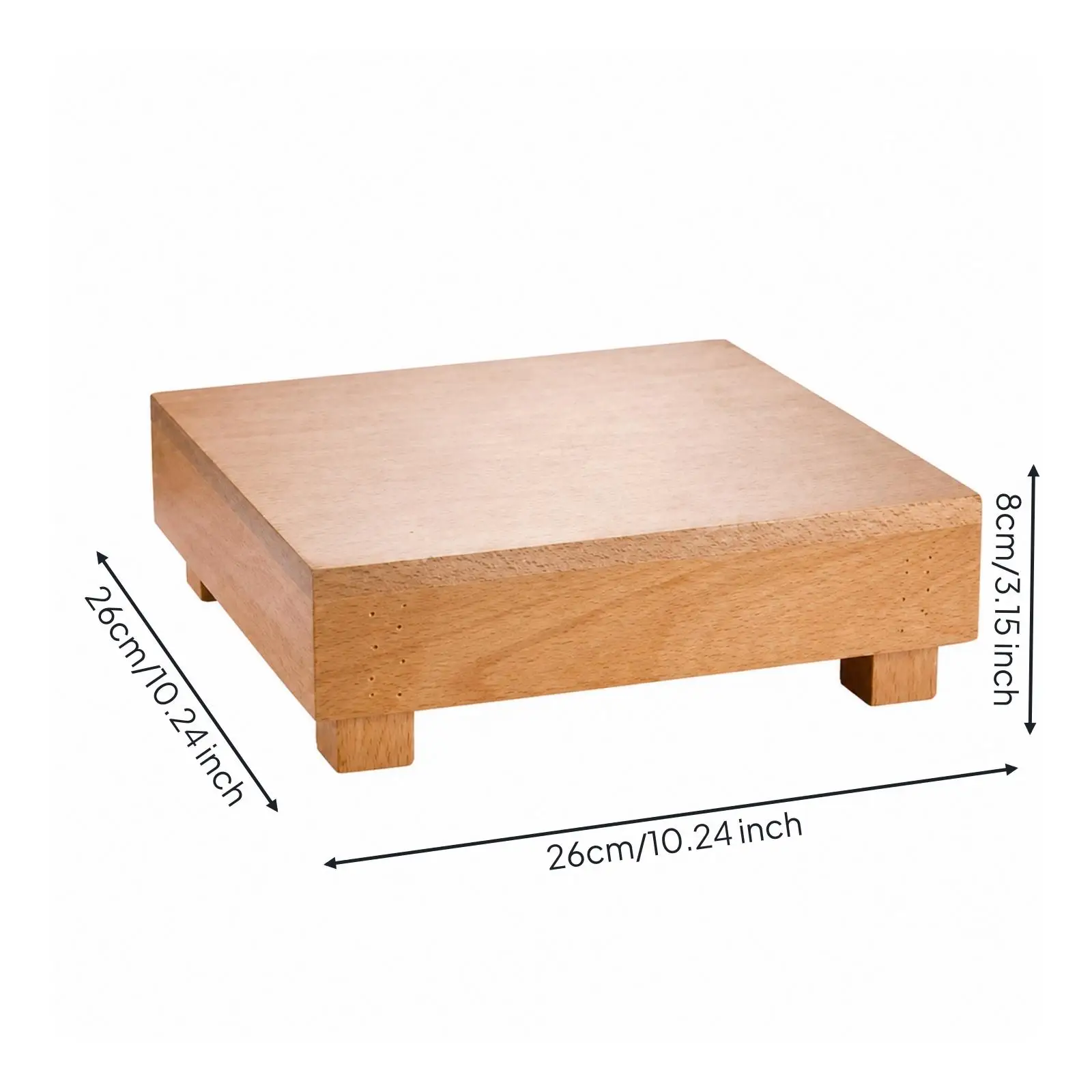 Four Leg Wooden Cheese Board Stand for Buffet Serving Tray Riser for Sweet Table Setup