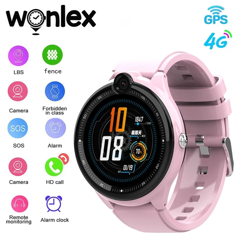 Wonlex Smart Watch Kids GPS WiFi Position Tracker Camera 4G Video Call  SOS Anti-Lost Locator Smartwatch for Children KT26