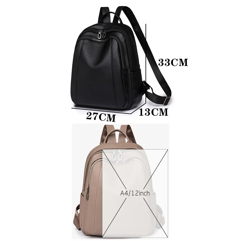 High Quality Leather Backpack Women Large Capacity Backpacks Purses Female Vintage Bag School Bags Travel Bagpack Ladies Bookbag