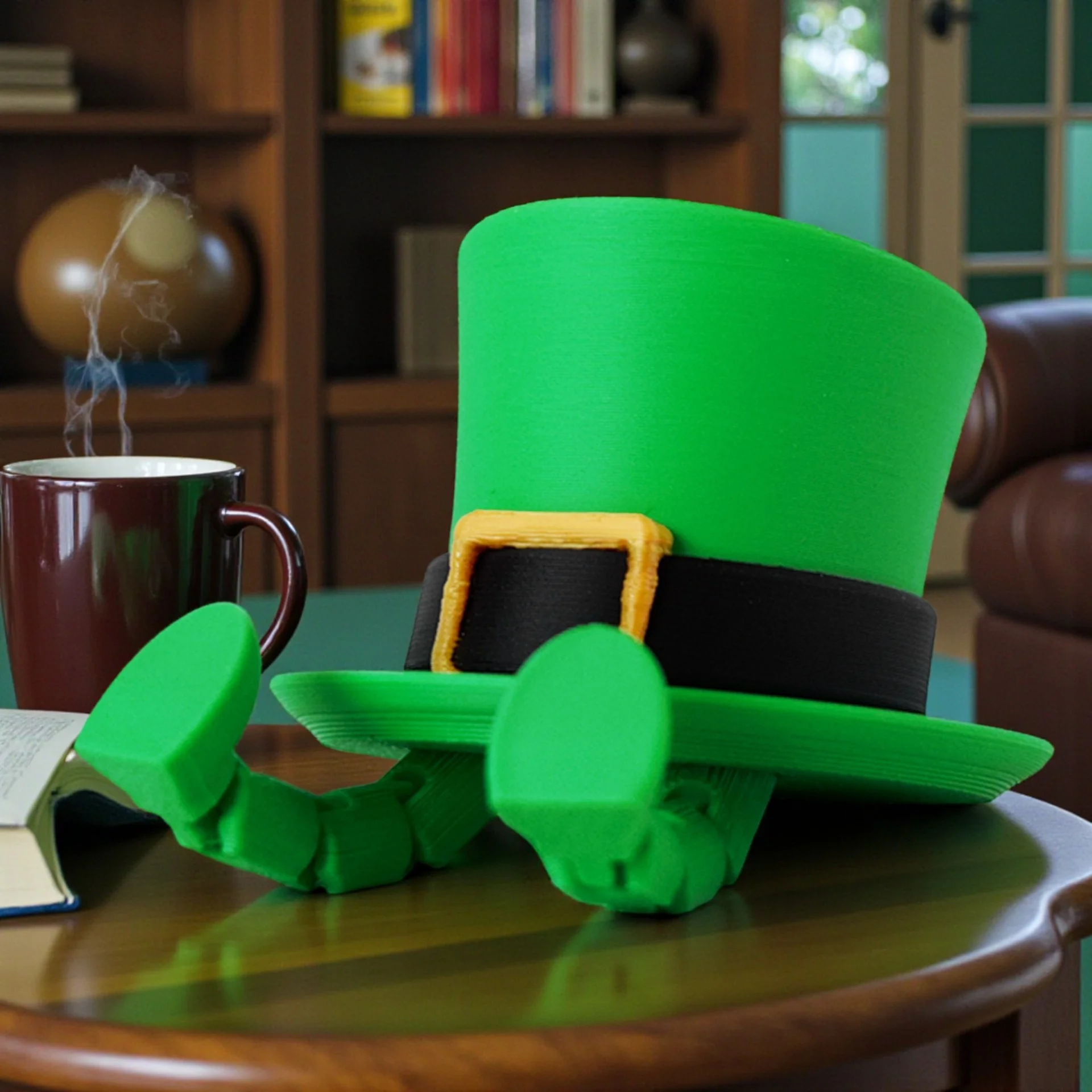 3D Printed Leprechaun Hat Figurine Gnome Desk Ornament Table Centerpiece Office Decor For Kids Adults Saint Patrick Day Gift