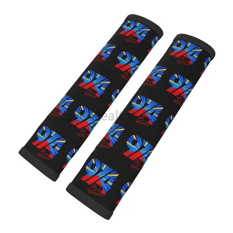 

Изготовленный на заказ чехол на автомобильный ремень безопасности 974 Reunion Island с принтом логотипа из 2 предметов, мягкий ремень безопасности, защитная подушка для плеч, автомобильный ремень безопасности