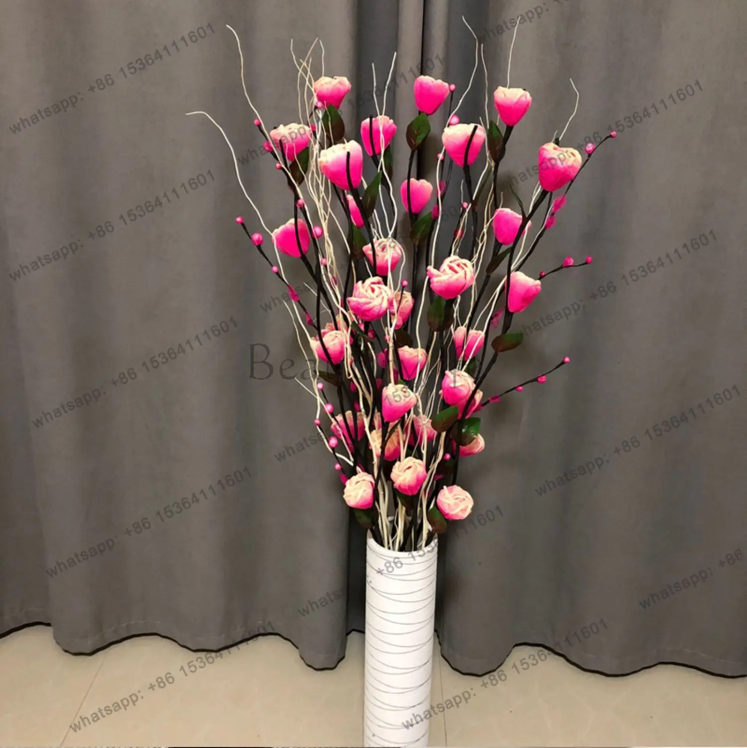 

Floor-Standing Living Room Floral Rose Dried Flowers Indoor Decoration Vase Set