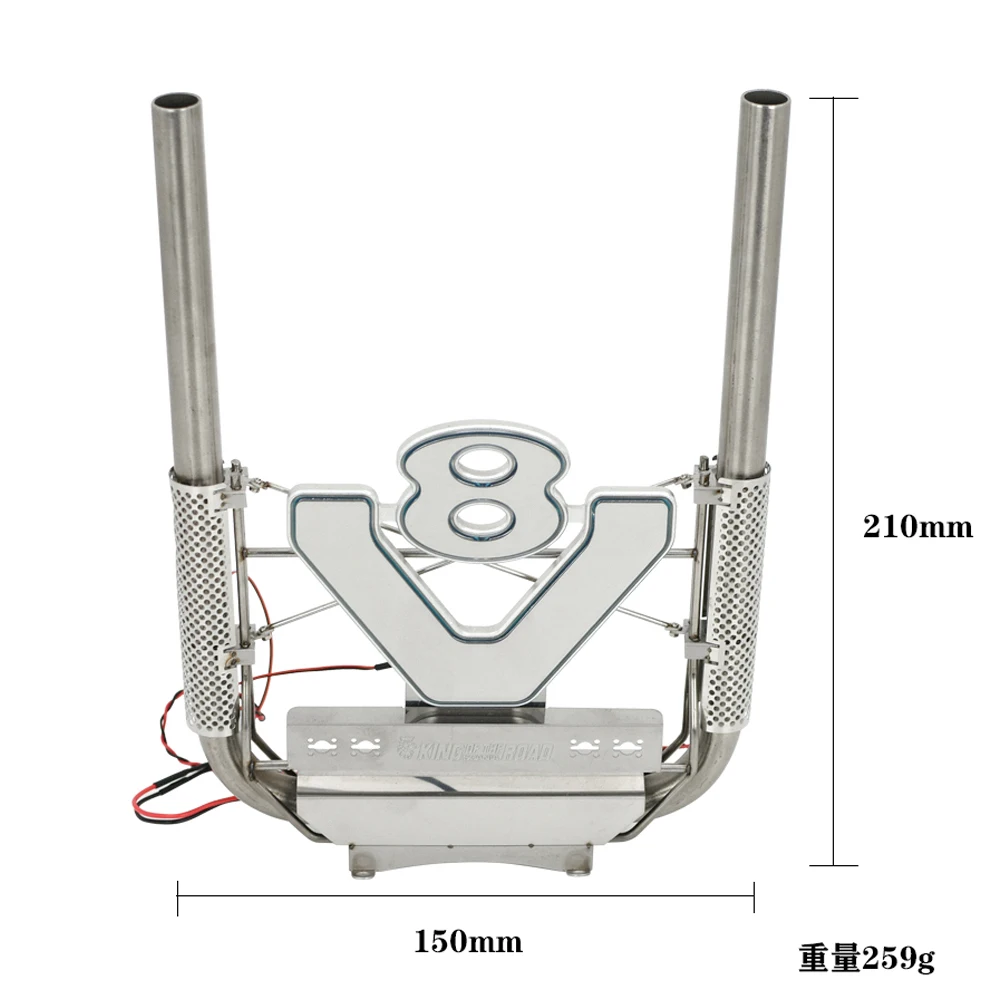 Symulacja metalowego komina wydechowa LED V8 do 1/14 Tamiya RC Truck Car Scania R730 R620 R470 56323 Diy Parts Toys