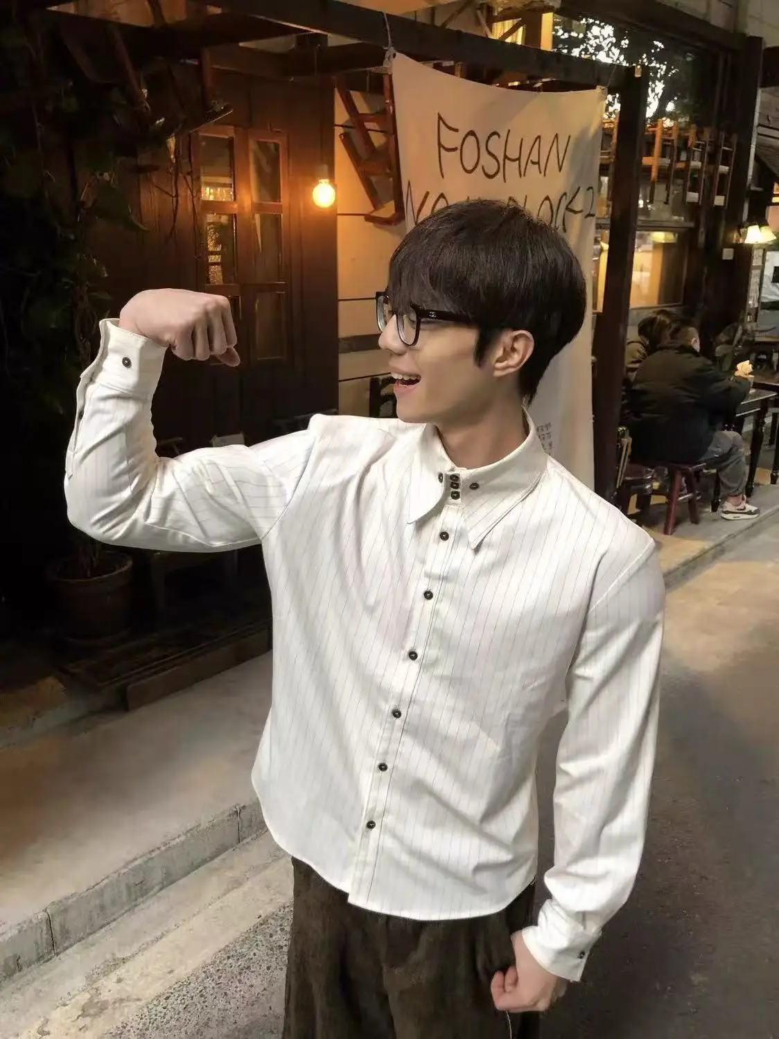 

Американская ретро-рубашка в полоску с длинным рукавом, на пуговицах, с отложным воротником, для повседневной носки, свободного кроя, женская, в стиле кэжуал.