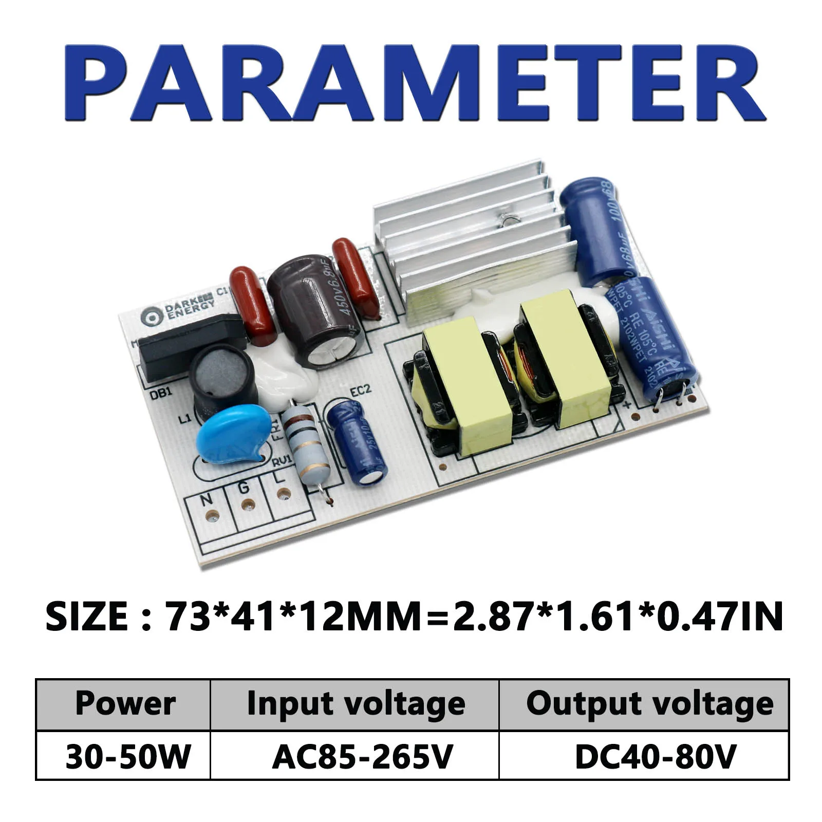 Controlador LED 30-50W 560mA 85-265V fuente de alimentación corriente constante Control automático de voltaje transformadores de iluminación para
