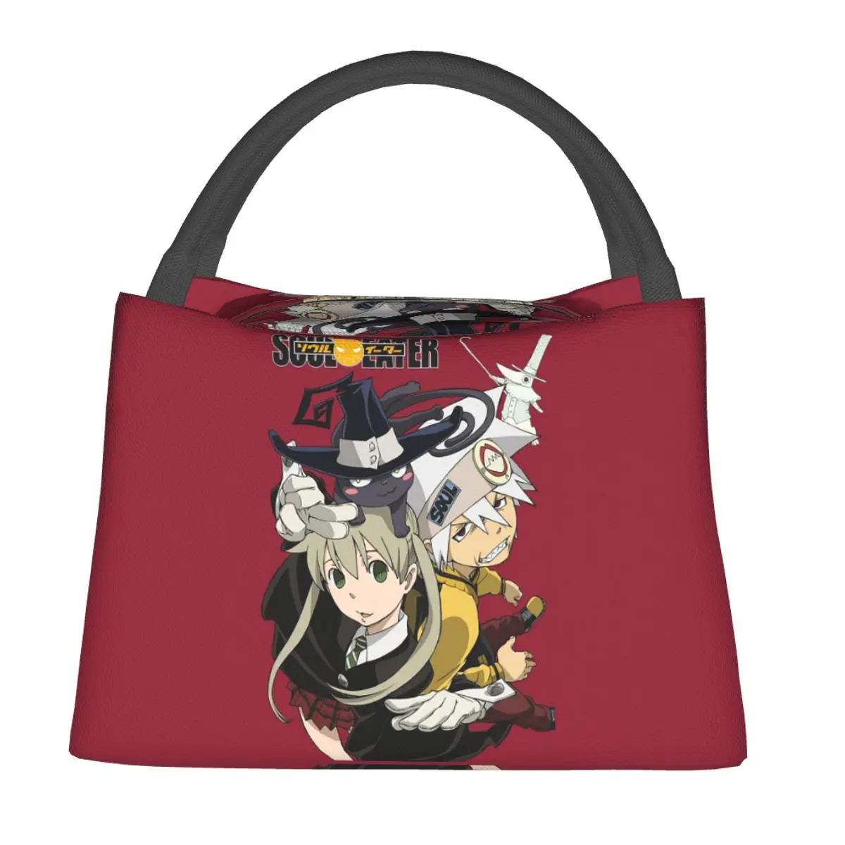 Soul Eater Anime Insulated Lunch Bag for Women Children Portable Food Boxes Thermal Lunch Box Tote