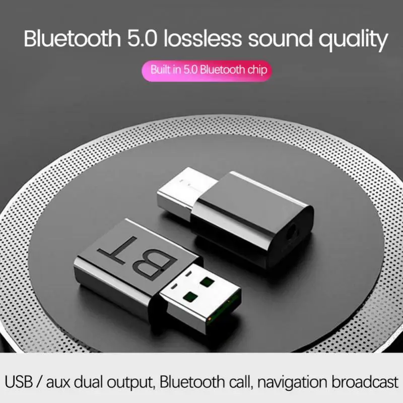 Bluetooth 5.0 Transmitter Receiver 5.0 + EDR Transmit/Receive Two-in-one Bluetooth 5.0 Adapter USB 3.5mm AUX Adapter Car TV