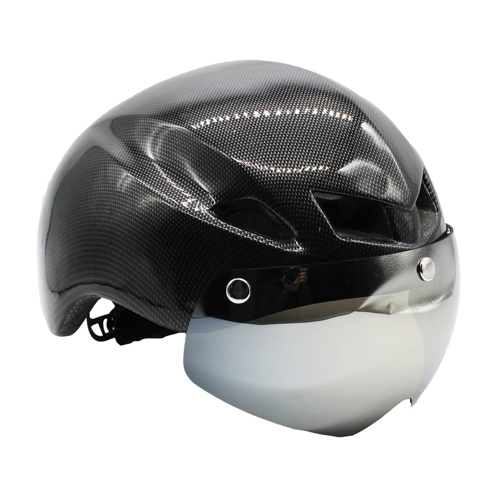 TT-Casco de Ciclismo para hombre y mujer, lentes aerodinámicas para triatlón, tt, para Ciclismo de carretera