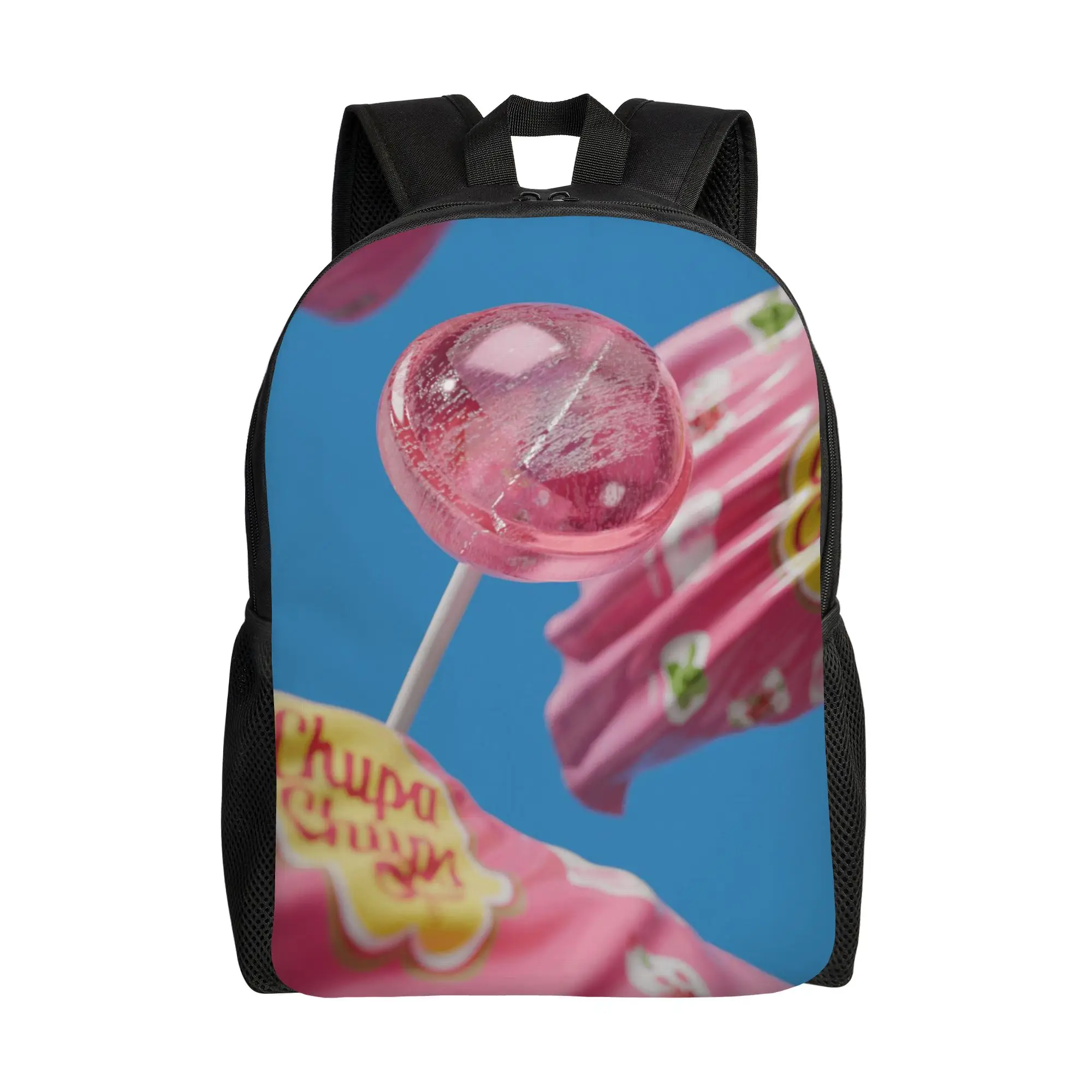 

Back to school season Dual-Use Pink Chupa Chups Translucent Sweetness Laptop Bag Chupa Chups For Men Women Knapsack Backpack