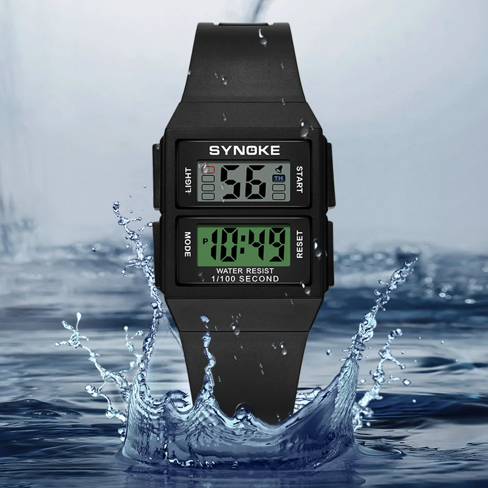 

SYNOKE Electronic Wristwatches For Men, Sport Stopwatch Waterproof Back Light Alarm Clock Watch