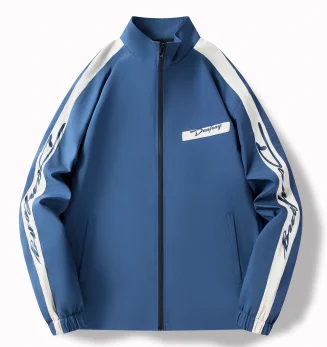 Men's Lightweight Color-Block Baseball Jacket Autumn Travel Windproof Wear-Resistant High-Quality Splicing Stand Up Collar Coats