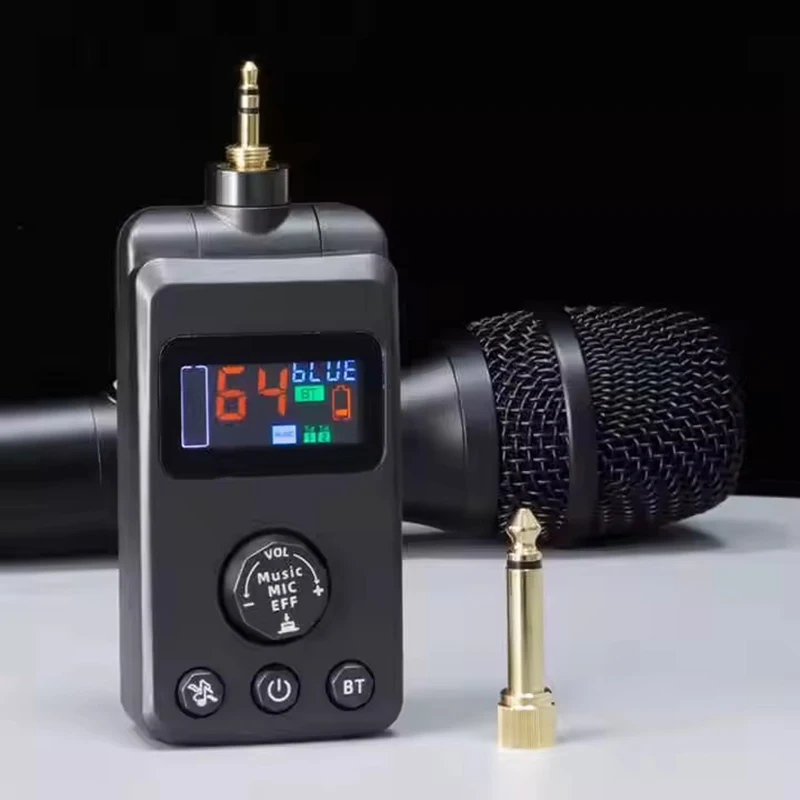 ไมโครโฟนไร้สาย UHF AUX ใช้ไมโครโฟน BT ชาร์จ Anti Howling Effect ปรับ Echo Cancellation ไมโครโฟน DSP