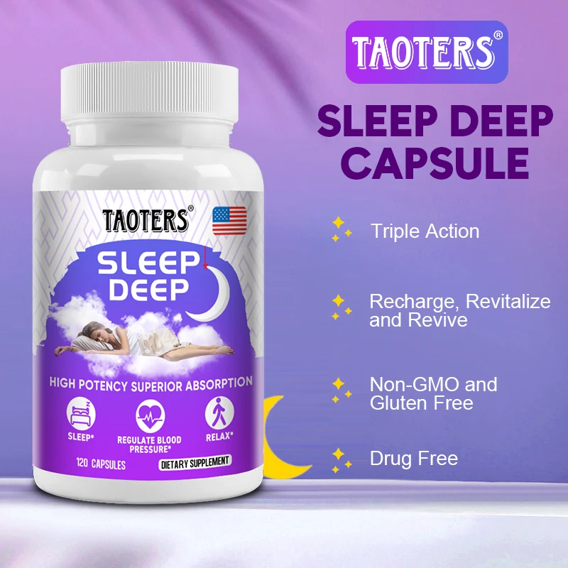 

Melatonin Capsules - Relieve Insomnia, Support Sleep Quality Deep Sleep Insomnia Help Relax Brain Stress Relief Adult