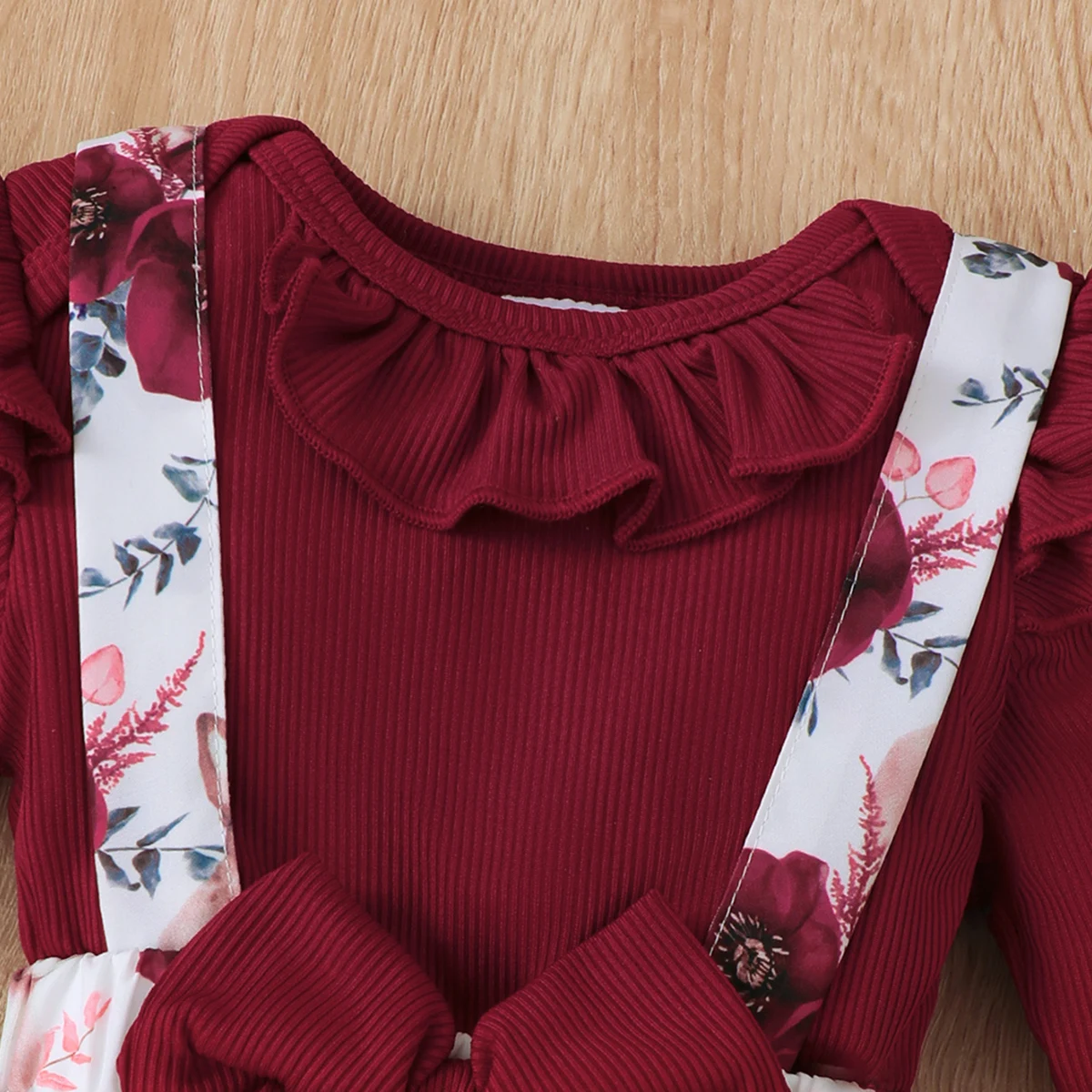 3 قطعة مجموعة طفلة تحلق كم حفرة قطاع بذلة المطبوعة حزام السراويل مجموعة عصابات رأس 0-24 أشهر طفلة ربيع الخريف مجموعة #5