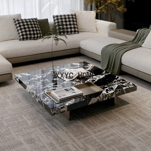 

Custom Marble Coffee Table Square Italian Minimalist Designer Large Apartment Living Room New furniture living room