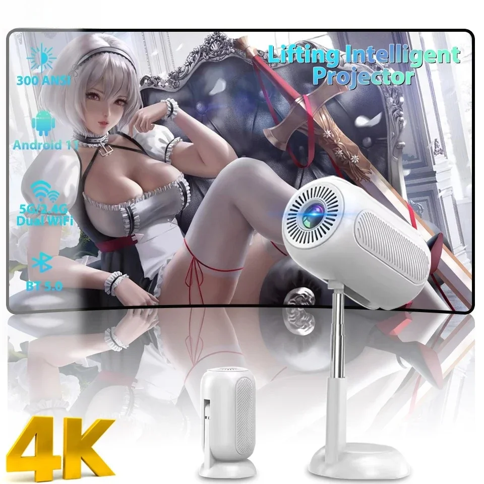 

4K HD Mini Projector HT10 Pro Android 11 Dual Wifi6 250ANSI Allwinner H713 BT5.0 1080P 1280*720P Home Cinema Outdoor Projetors