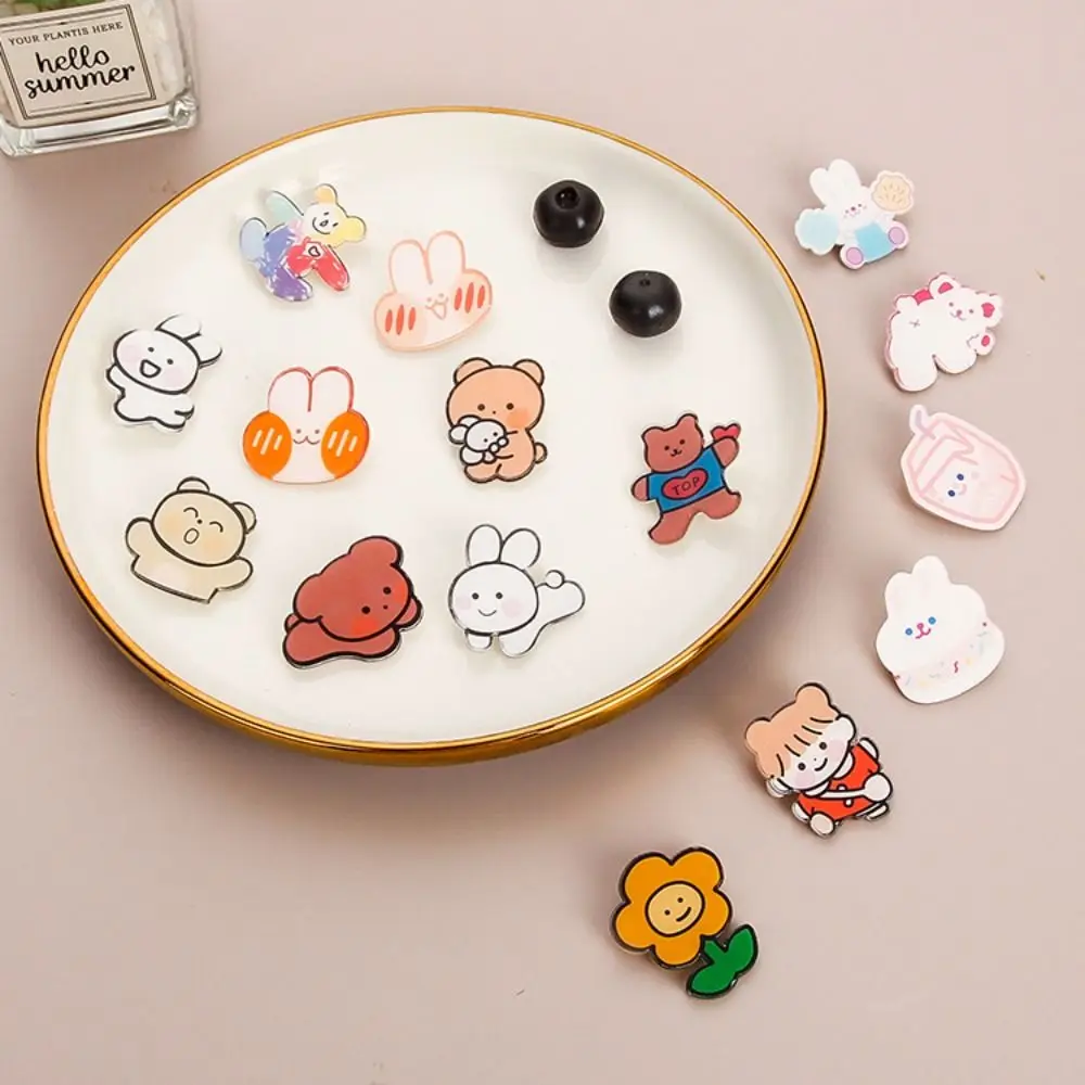 1 Pcs Creative Brooches Cute Cartoons Bunny Bear Painting Badge Pin Fashion Bag Clothes Lapel Jewelry Gift