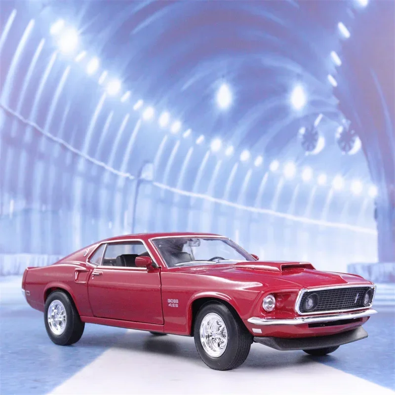 WELLY 1:24 1969 Ford Mustang Boss 429 High Simulation Diecast Car Metal Alloy Model Car Children\'s toys collection gifts B592