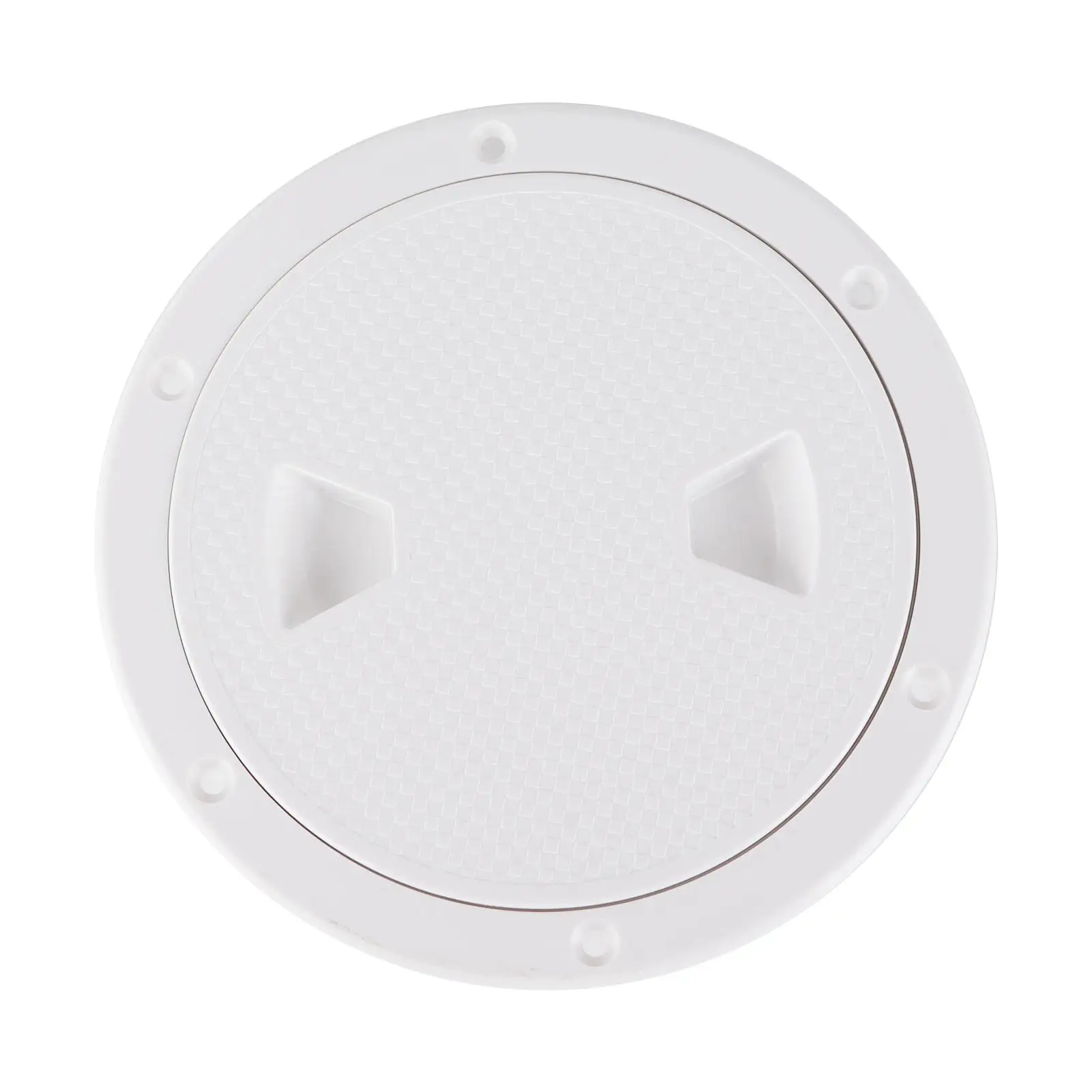 

6 Round White Deck Plate with Access Hole for Yacht Reinforced Design, O Sealed for Marine Use