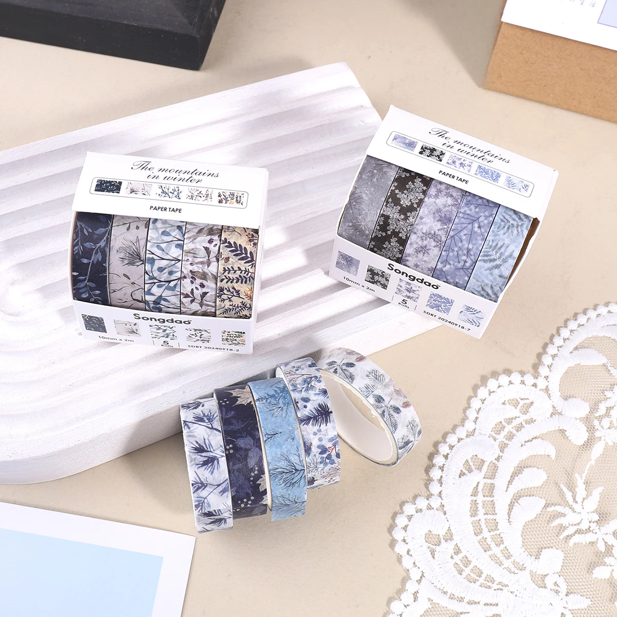 5 rolls/box of washi tape, perfect for scrapbooking and gift wrappinguitable for scrapbooking,