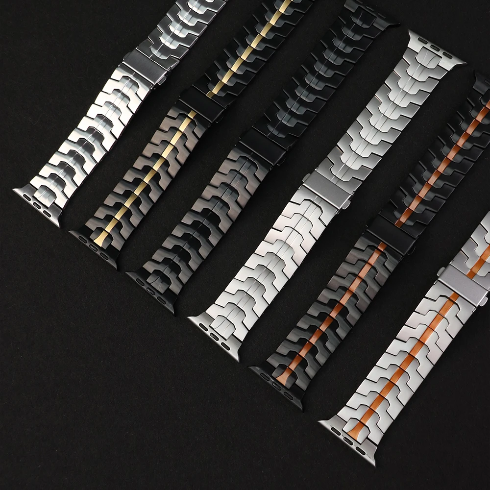 Apple Watch Ultra 2 49mm 46mm 45mm 44mm 42mm、iWatch SE 10 9 8 7 6 5 4 3対応 ステンレススチール製バンド/ストラップ/リストバンド