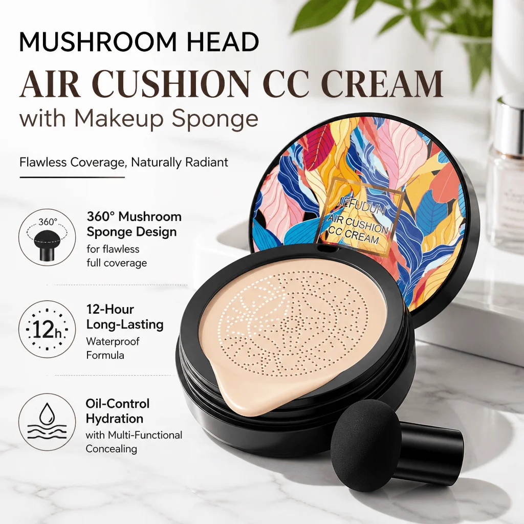 Bb Cushion Korean - แอร์คุชชั่น ซีซีครีม รองพื้นหัวเห็ด ควบคุมความมัน ติดทนนาน คอนซีลเลอร์กันน้ำ