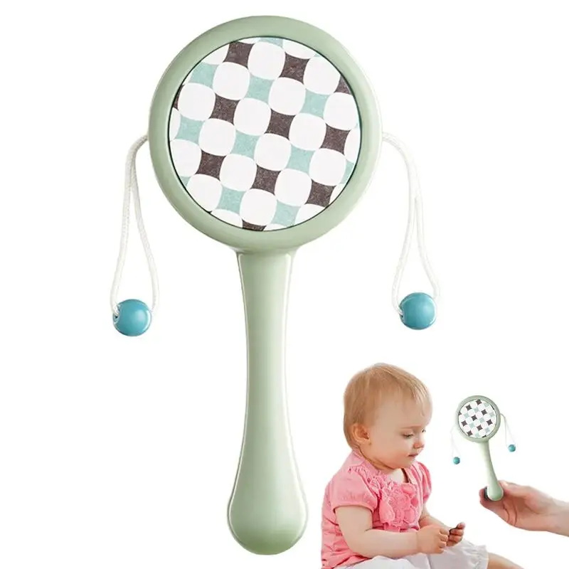 

Hand Rattle Toy Hand Grasping Toy Soothing Educational Toy Hand Drum Shaking Toys For Visual Tracking Exercise Development Toy