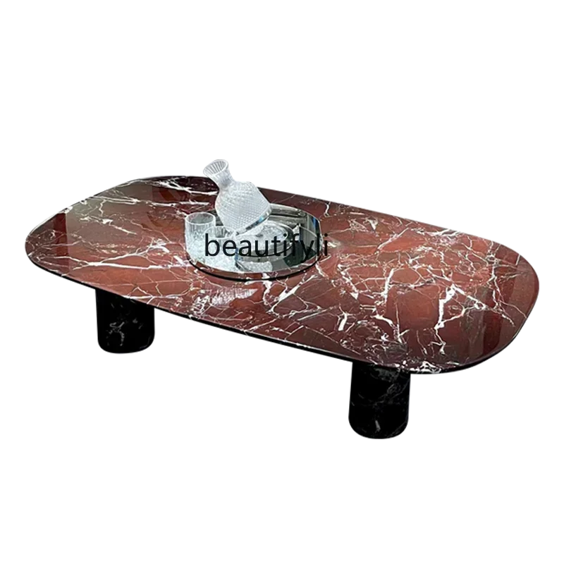 

xz1Natural purple red marble coffee table simple modern minimalist living room home design