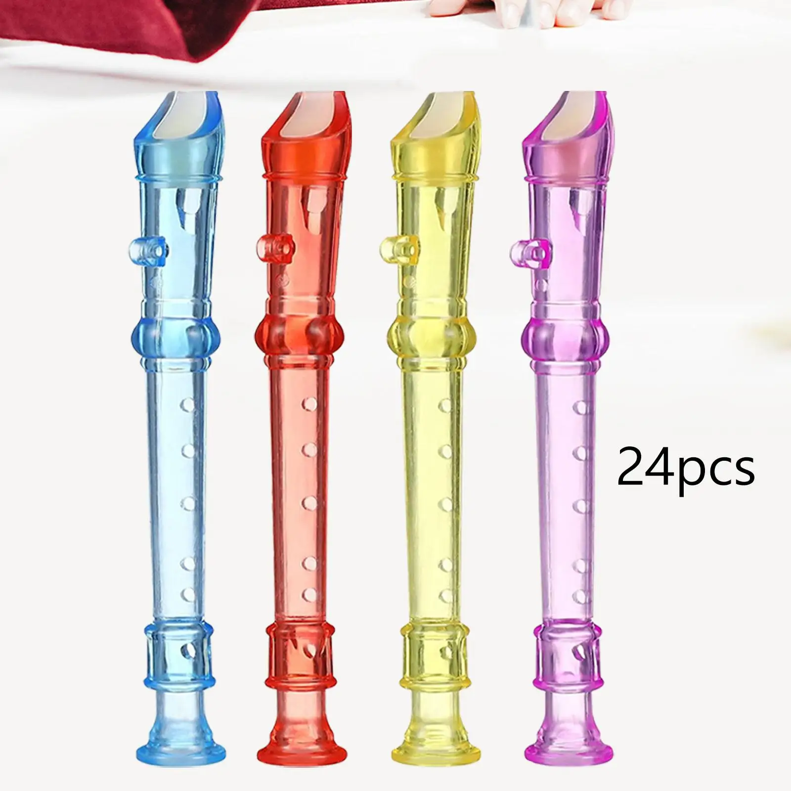 24Pcs 6 Holes Portable Flute for Kids Musical Instruments Kids Recorder Flute