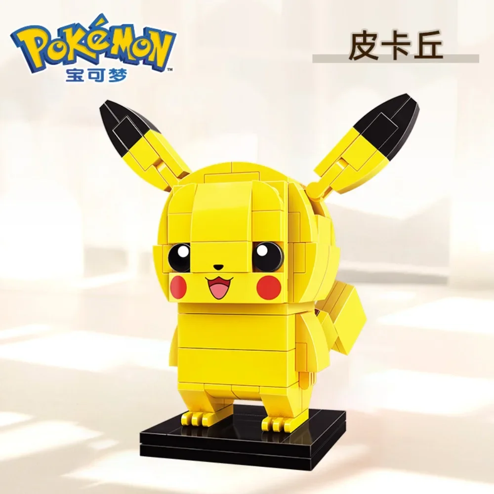 Keepley Poton Mon Pikachu Charmander bebek merakit Model ornamen dekoratif Puzzle blok bangunan mainan hadiah ulang tahun anak