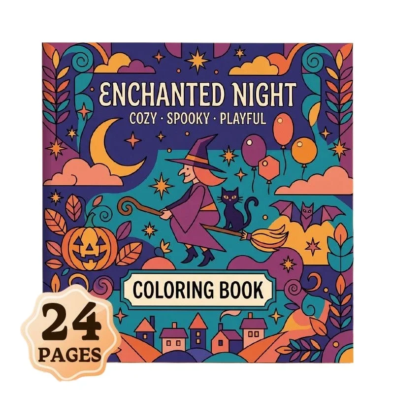 24 Pages Kids Coloring Book DIY Handmade Custom Doodle Drawing Activity Book for Children Beginners